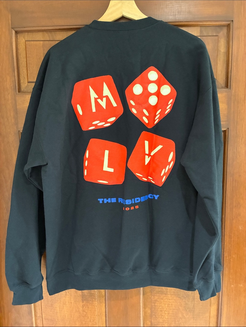 Maroon 5 'The Residency 2025' Black Sweatshirt with Red Dice Graphic